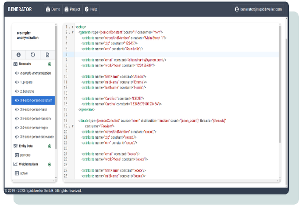 Benerator Screenshot 1