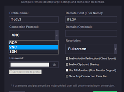 Connection profile selection