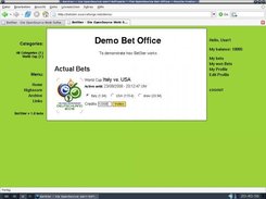 User executes a bet with 1200 Credits