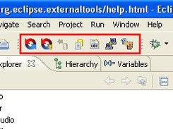 The BeyondCVS icons in the main Eclipse toolbar