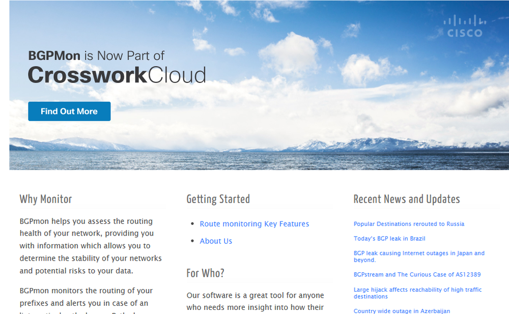 BGPmon Screenshot 1