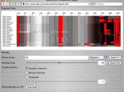 BiasViz showing an example multiple sequence alignment.
