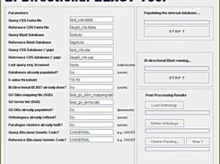 User interface at the start of the analysis.