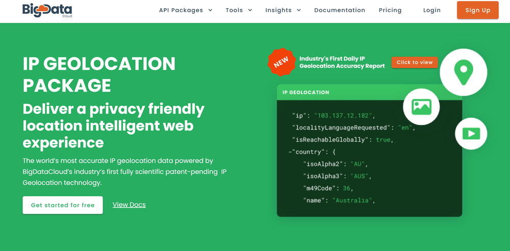 BigDataCloud's Ip Geolocation Package Page