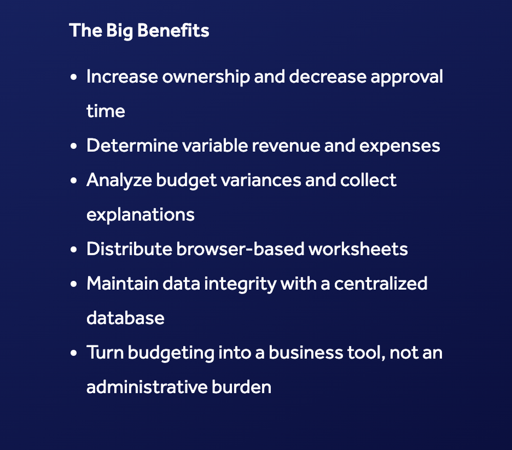 BigHand Budgeting and Forecasting Screenshot 1