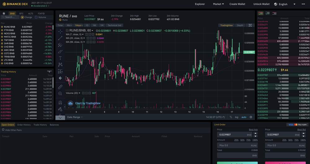 Binance DEX Screenshot 1