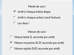 Interface de suivi de l'exécution