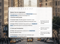 Create contract templates that have rules from your playbook.