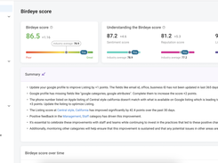 Birdeye Insights AI, part of the BirdAI platform, uses generative AI to analyze reviews, surveys, and listings data, providing actionable recommendations for business growth. It offers AI-generated summaries, clear recommendations, and custom reports. Designed for multi-location businesses, Insights AI delivers in-depth insights, highlighted by the Birdeye Score, to improve customer satisfaction, online reputation, and discoverability, keeping businesses competitive.