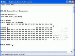 BirdTerm connected to an AVR via a serial cable.