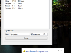 birthday reminder software logiciel dates anniversaire alerte