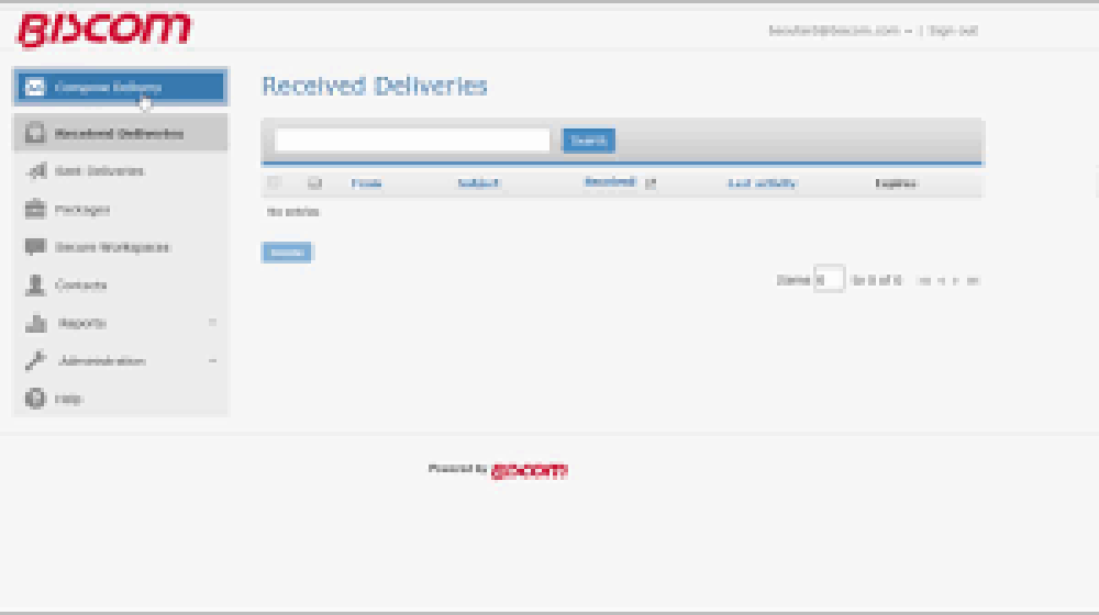 Biscom Secure File Transfer Screenshot 1