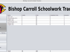Courses section - add, edit remove courses you are doing this year