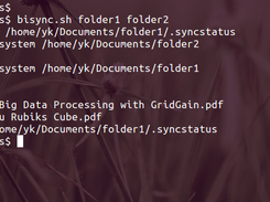 Command line synchronization of two local filesystems