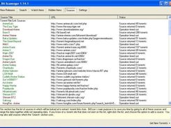 Main window, showing sources and their extraction progress.