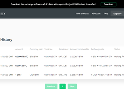 Transaction history page