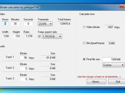 Bitrate calculator GPL