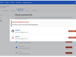 Quickly identify and resolve security insights like weak, reused, or exposed passwords.