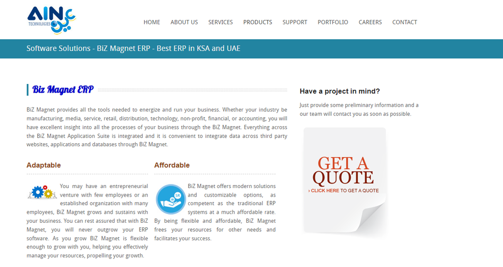 BizMagnet ERP Screenshot 1