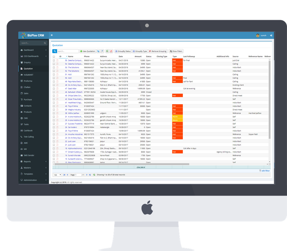 BizPlus CRM Screenshot 1