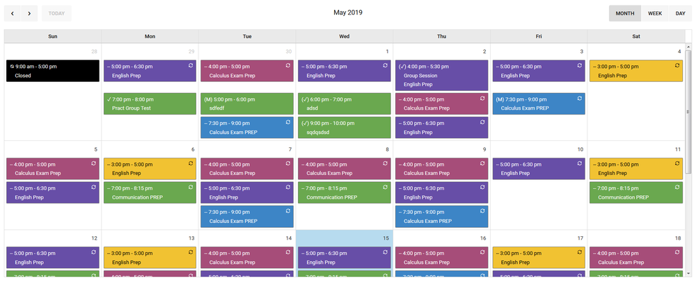 Colorful Monthly Calendar