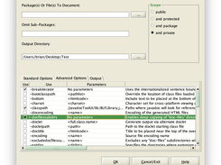 JavadocToolUI Advanced Options