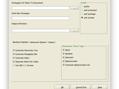 JavadocToolUI Standard Options