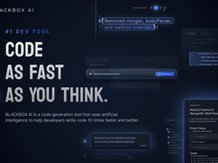 BLACKBOX AI - #1 Dev Tool  - BLACKBOX AI is a code generation tool that uses artificial intelligence to help developers write code 10 times faster and better