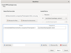 Adding and renaming files in package