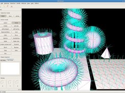 Scene with built in objects showing their normals