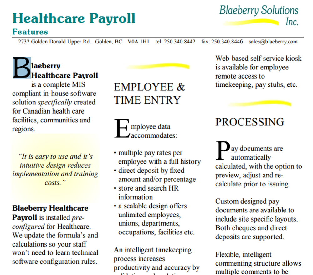 Blaeberry Payroll Screenshot 1