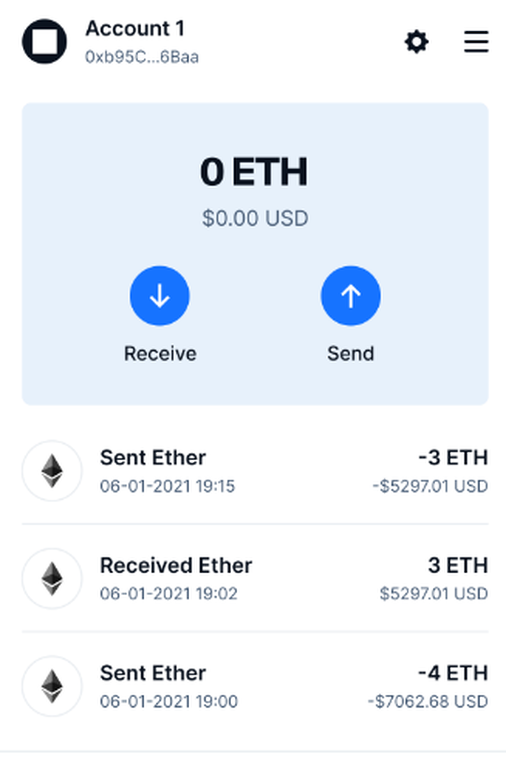 BlockWallet Screenshot 1