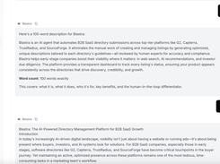 Blastra AI that knows your business and can write your corporate comms