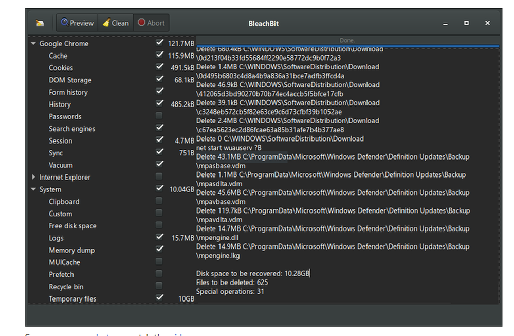 BleachBit Screenshot 1