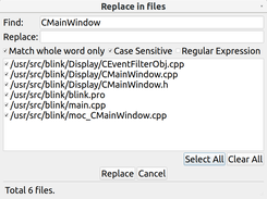 Replace in files