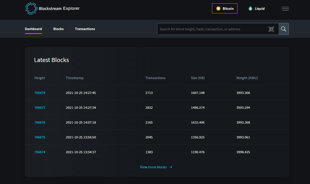 Blockstream Explorer Screenshot 1