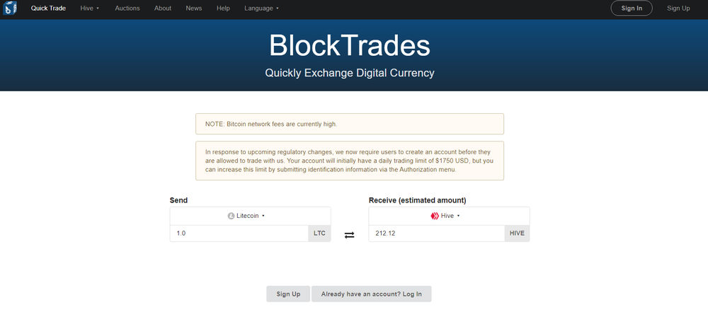 BlockTrades Screenshot 1