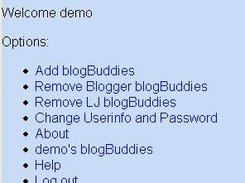 This is the menu presented to the user when he/she logs in.