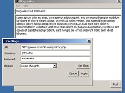 Blogcaster running on Windows 2000