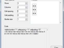 html table code generator