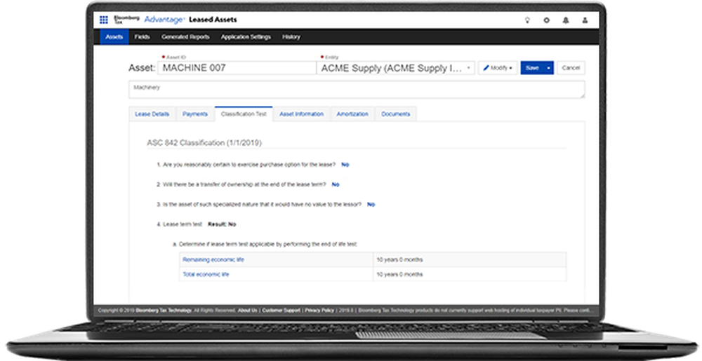 Bloomberg Tax & Accounting Leased Assets Screenshot 1