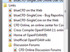 blueCFD-SingleCore 2.1 folder in the Start Menu