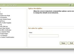 Server configuration window - Ventana de configuración