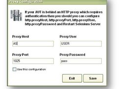 Proxy configuration window