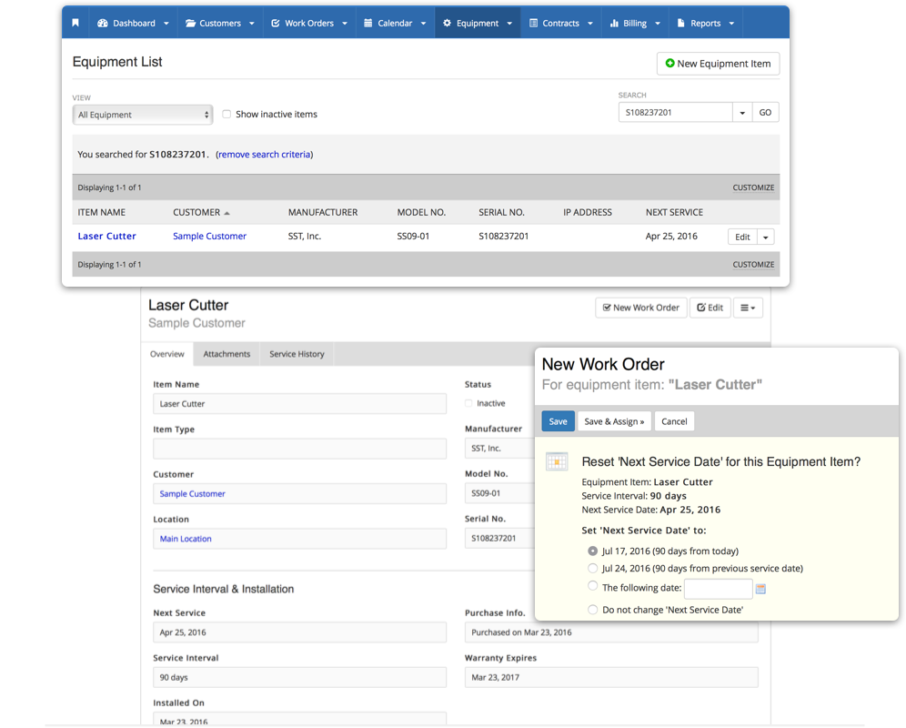 BlueFolder Equipment Tracking