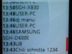 A ride on the train reveals several bluetooth names