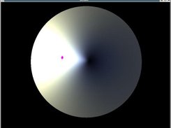 Top view of a sky.The pink dot is the position of the sun.  