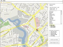 Bobus interface, with a map background set