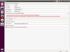Options tab of bodhibuilder-2.2.beta-03