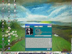 Desktop w/Krishnamurti's B.Life JAVA E-book at Mandrake 10.